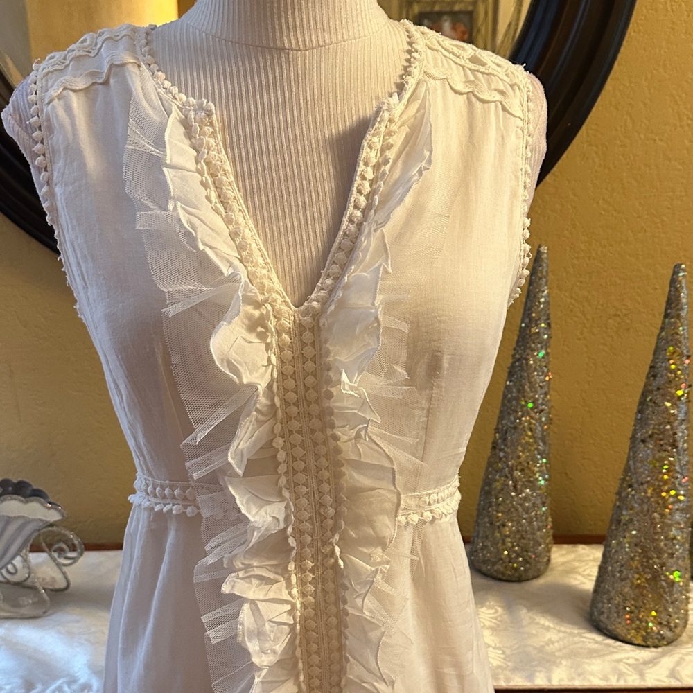 Embroidered Lace and Ruffled Dress